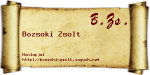 Bozsoki Zsolt névjegykártya